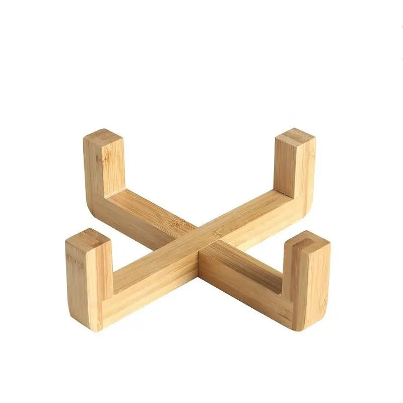 Ceramic Elevated Pet Bowl with Bamboo Stand