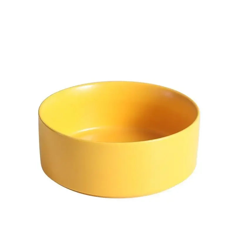 Ceramic Elevated Pet Bowl with Bamboo Stand