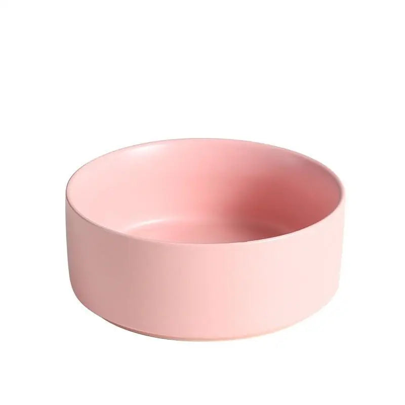 Ceramic Elevated Pet Bowl with Bamboo Stand