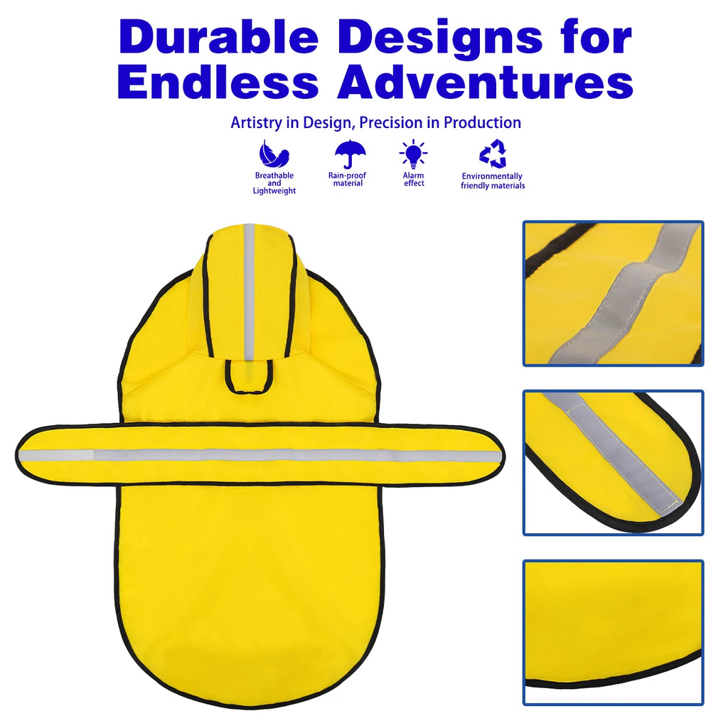 Hooded Waterproof Dog Raincoat